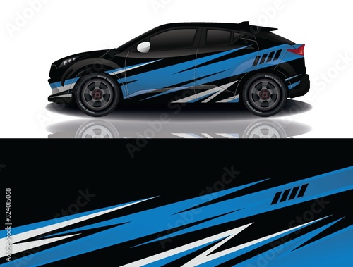 sport car decal wrap design vector