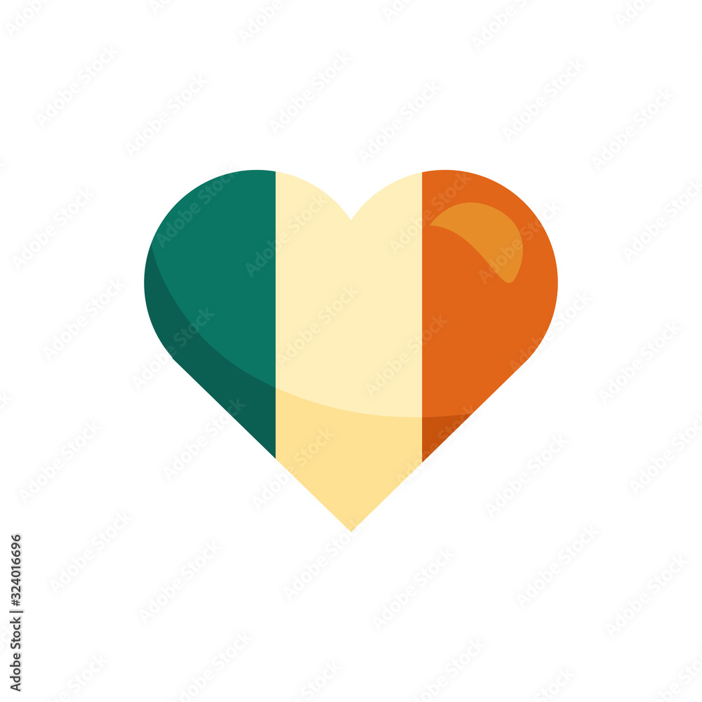 ireland flag in heart detaild style icon ireland flag in heart detaild style icon