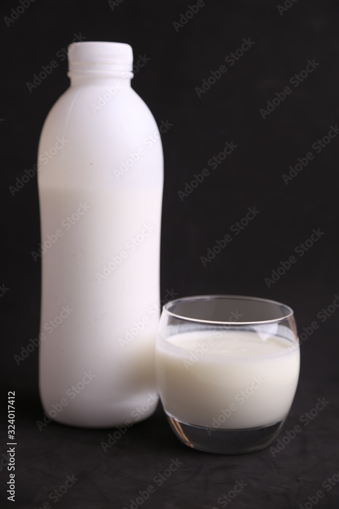 liquid yogurt bottle in color background liquid yogurt bottle in color background