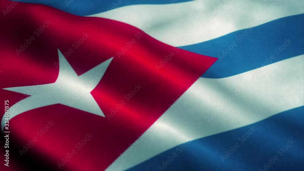 Cuba flag waving in the wind. National flag of Cuba. Sign of Cuba seamless loop animation. 4K Cuba flag waving in the wind. National flag of Cuba. Sign of Cuba seamless loop animation. 4K