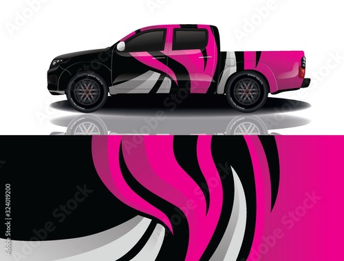 truck car decal wrap design vector