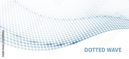 Simple background with dotted wave. Vector graphics