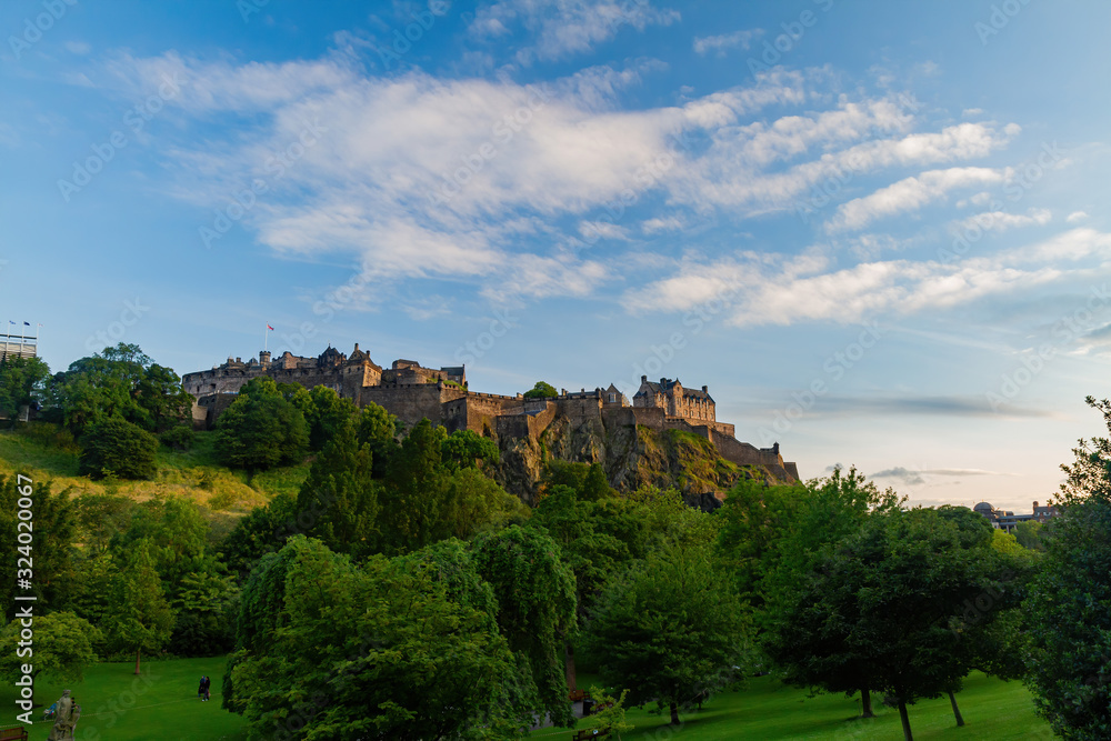 Afternoon sunny view of the Ediburgh Castle