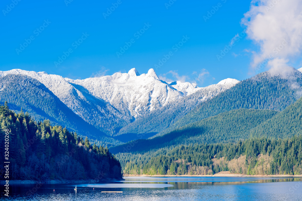 Two Snow Mountains Vancouver British Columbia Pacific Northwest.