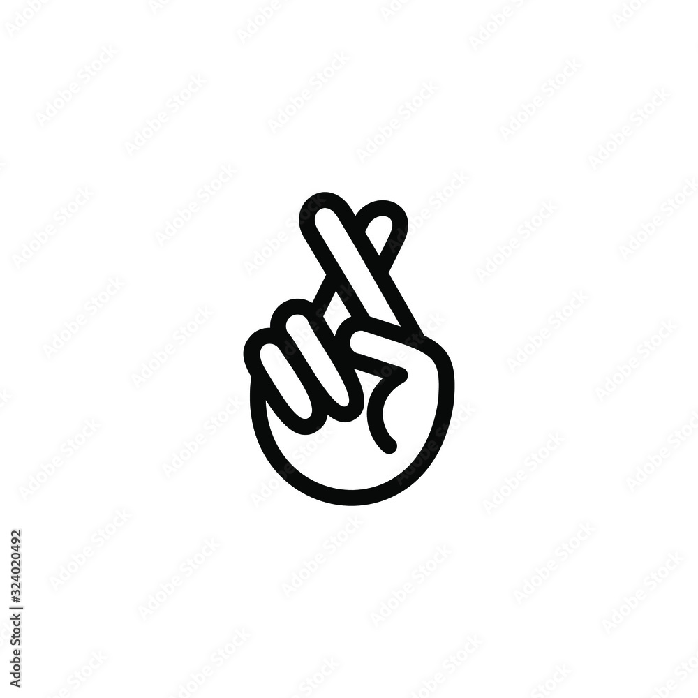 Fingers crossed, hand gesture. Lie, luck, superstition symbol or icon. Vector illustration on white background Fingers crossed, hand gesture. Lie, luck, superstition symbol or icon. Vector illustration on white background