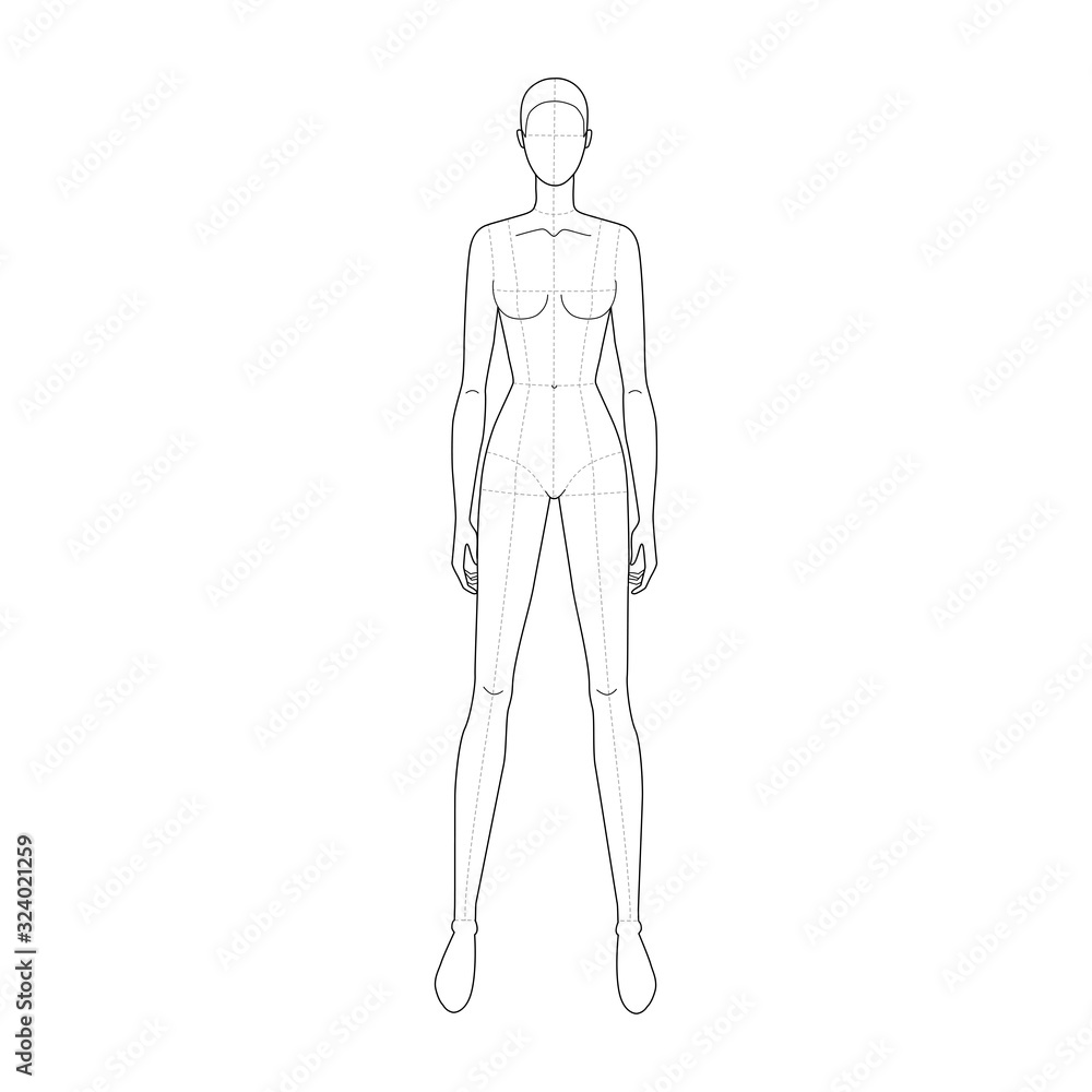 Fashion template of standing women. Fashion template of standing women.