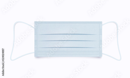 Protective medical face mask vector. Procedure mask from bacteria. Protection concept. Realistic face mask on isolated background