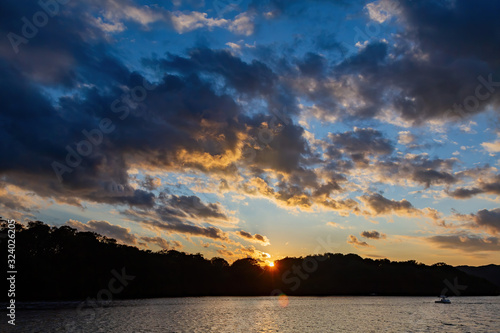 Beautiful sunset landscape around Lake Windermere