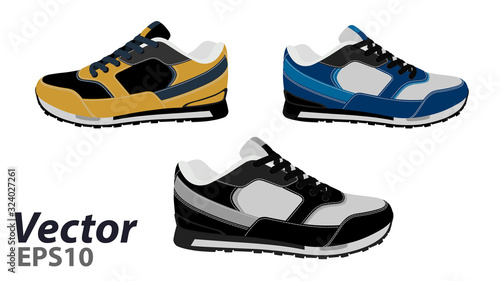 Sneakers logo in vector.Sneakers in vector on a white background.Suede sneakers in vector.