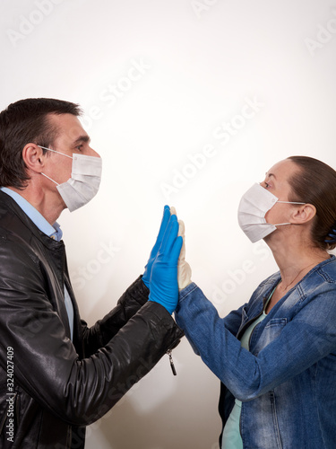 man and woman with megaphone