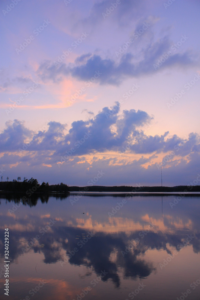 Quiet summer evening at Lake Marsjon, Sweden. Quiet summer evening at Lake Marsjon, Sweden.