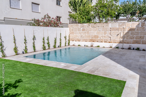 swimming pool in garden