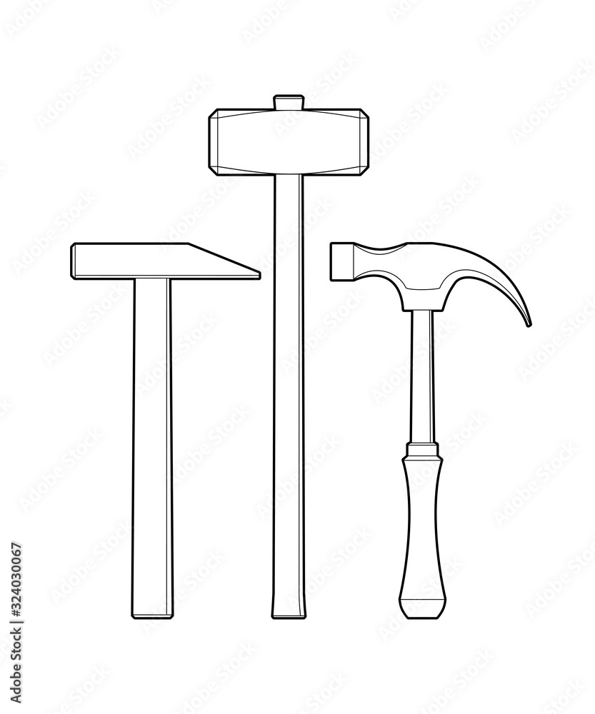 hammer set. Hand tool. sledgehammer and hammer. hammer set. Hand tool. sledgehammer and hammer.