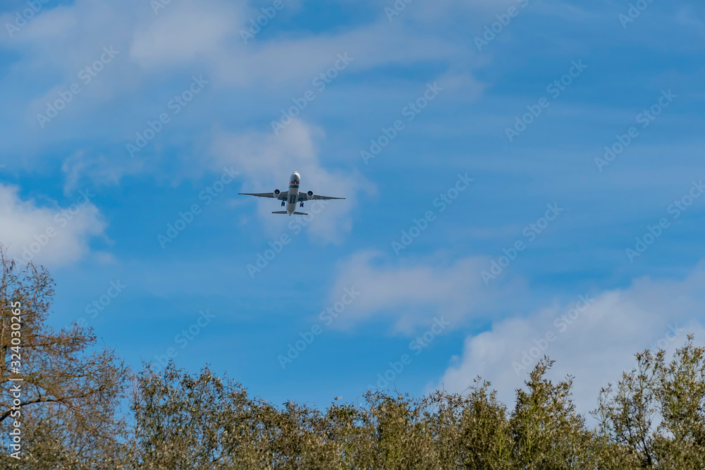 Airplane flying with a beautiful background Airplane flying with a beautiful background