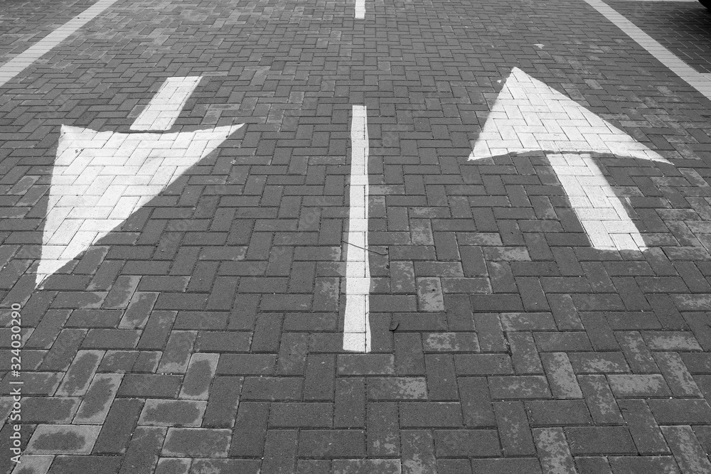 Ταπετσαρία Arrows sign on the road. Both sides sign. Up and Down arrows.