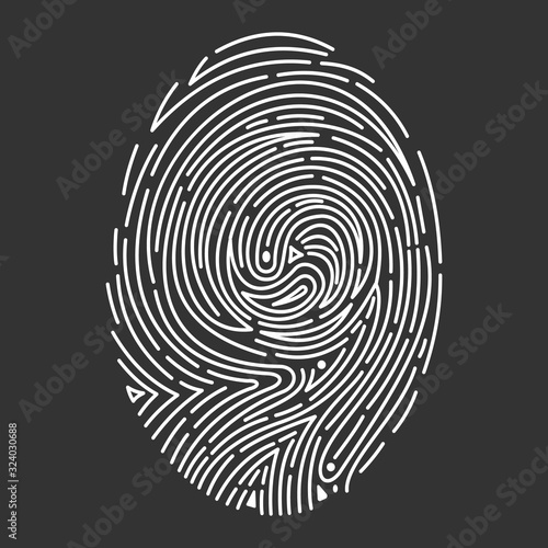 Vector fingerprint scan Icons. hand drawn biometric fingerprints set. id illustration.