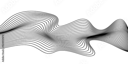 Black and white design. Abstract 3D geometrical background with optical illusion