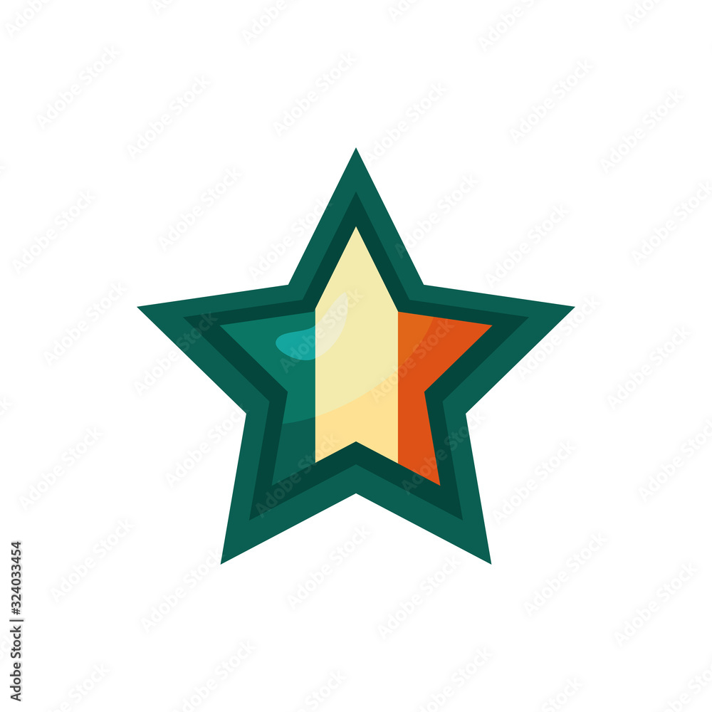 star with ireland flag detaild style icon star with ireland flag detaild style icon