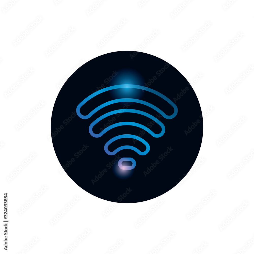 Isolated wifi zone gradient style icon vector design Isolated wifi zone gradient style icon vector design