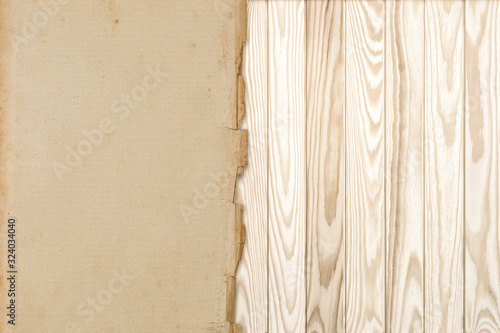 Used old paper texture wooden background