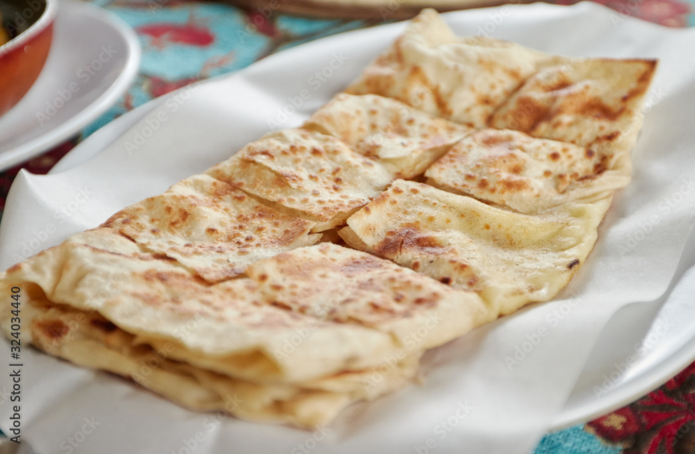 Тraditional turkish breakfast-cheese cake gozleme Тraditional turkish breakfast-cheese cake gozleme