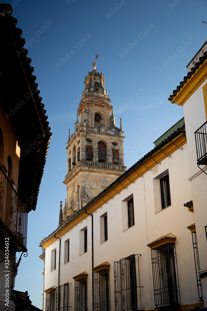 Cordoba Cathedral-Mezquita Mosque Cathedral Belltower in Andalucia Andaluzia Spain