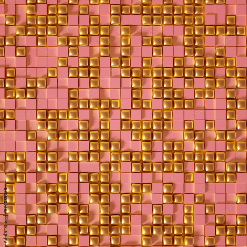 Fototapeta premium Geometric interior background. 3d illustration, 3d rendering.