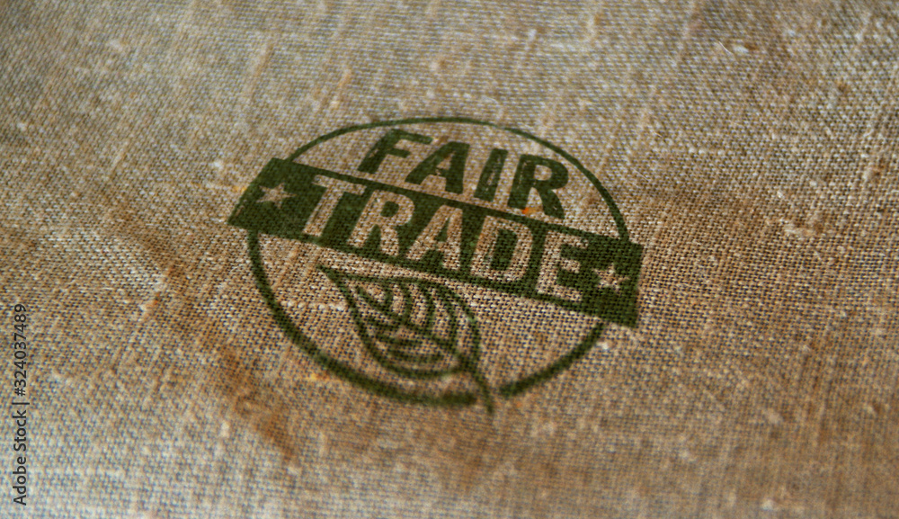 Εκτύπωση καμβά Fair Trade stamp and stamping