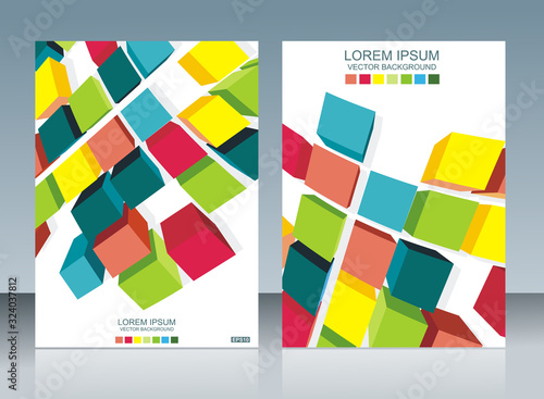 Vector brochure template design with cubes elements. EPS 10