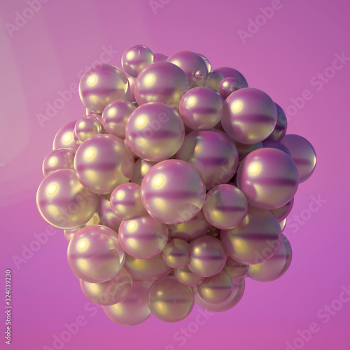 Abstract atom, ball, shape. 3d illustration, 3d rendering.