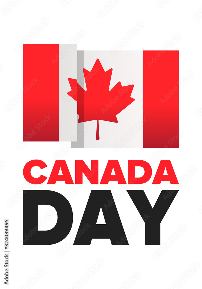 Happy Canada Day. National holiday, celebrated annual in July 1. Canadian flag. Maple leaf. Patriotic symbol and elements. Poster, card, banner and background. Vector illustration Happy Canada Day. National holiday, celebrated annual in July 1. Canadian flag. Maple leaf. Patriotic symbol and elements. Poster, card, banner and background. Vector illustration