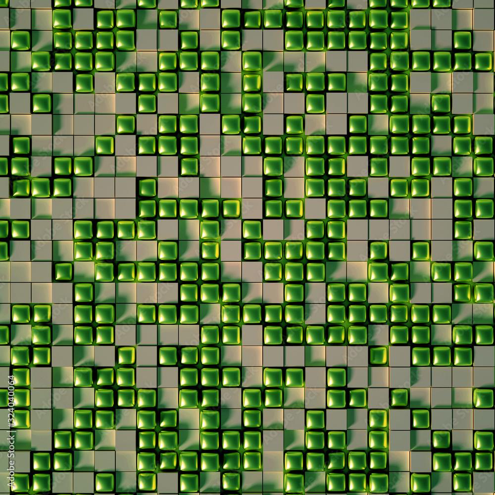 Fototapeta premium Geometric interior background. 3d illustration, 3d rendering.