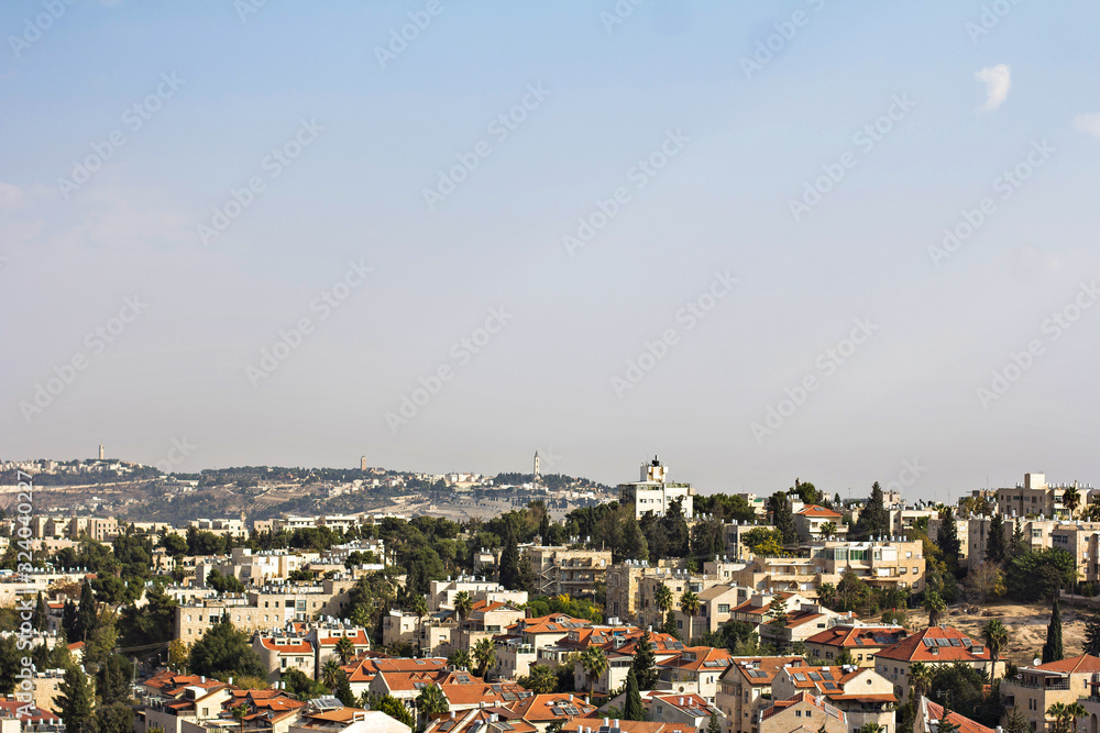 View of Jerusalem. Panorama, beautiful view of the old city View of Jerusalem. Panorama, beautiful view of the old city