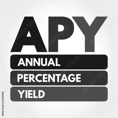 APY - Annual Percentage Yield acronym, business concept background
