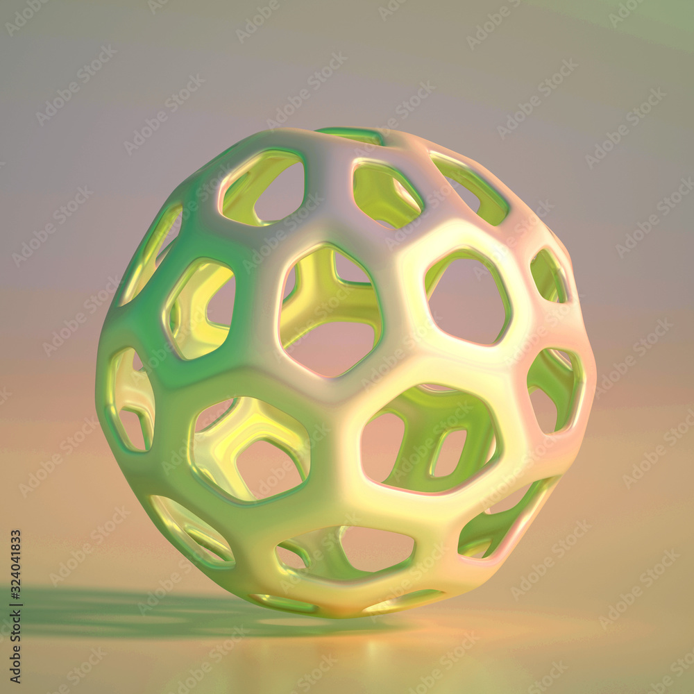 Abstract geometric shape with cells, grid, cell. 3d illustration, 3d rendering. Abstract geometric shape with cells, grid, cell. 3d illustration, 3d rendering.