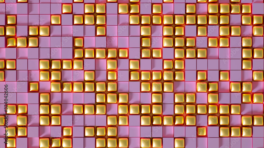 Fototapeta premium Geometric interior background. 3d illustration, 3d rendering.