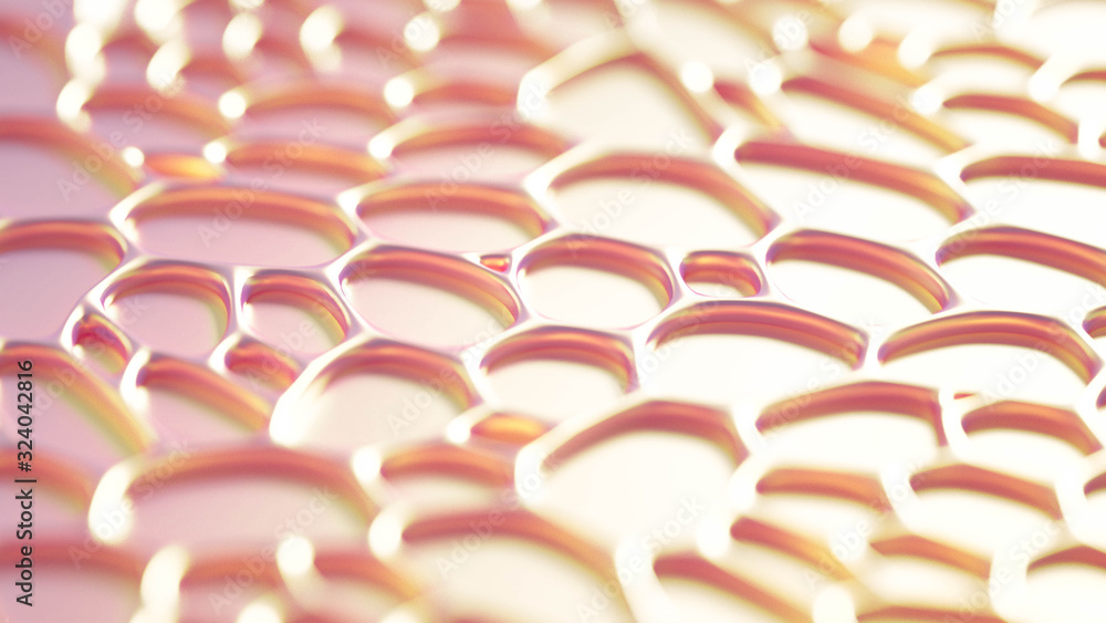 Obraz premium Abstract won with grid cells. 3d illustration, 3d rendering.