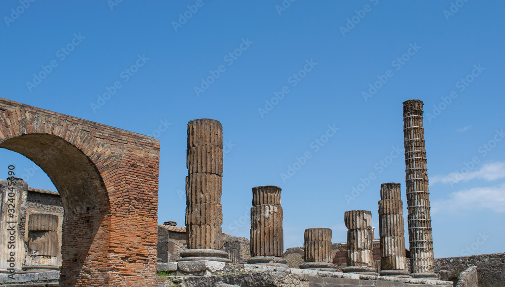 ruins of ancient temple in pompei Italy