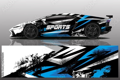 sport car decal wrap design vector