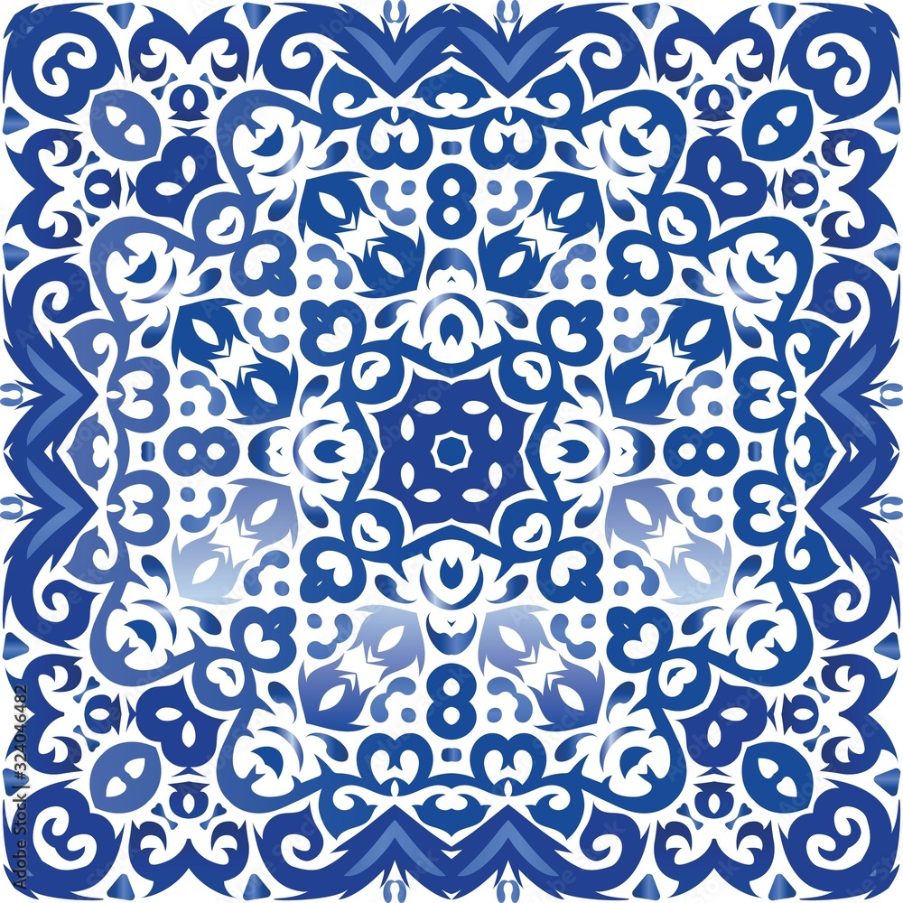 Traditional ornate portuguese azulejo.