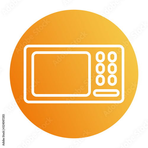 Isolated microwave block style icon vector design