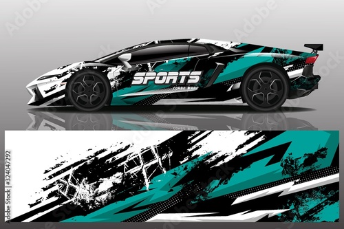 sport car decal wrap design vector