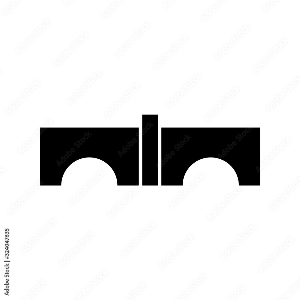 Bridge icon, logo isolated on white background Bridge icon, logo isolated on white background