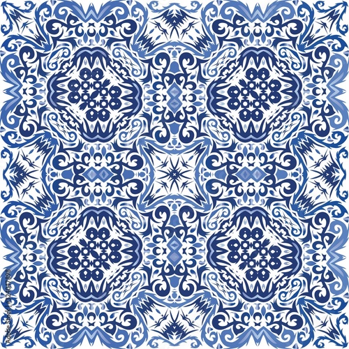 Ornamental azulejo portugal tiles decor.