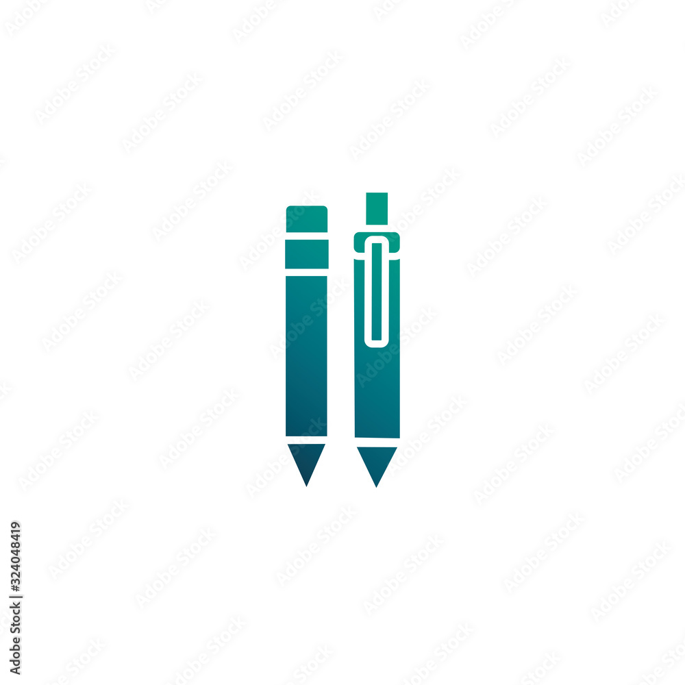 pen and pencil to write office tools, gradient style icon