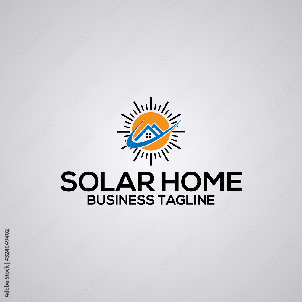 Fototapeta premium Solar Home Energy Logo Template.