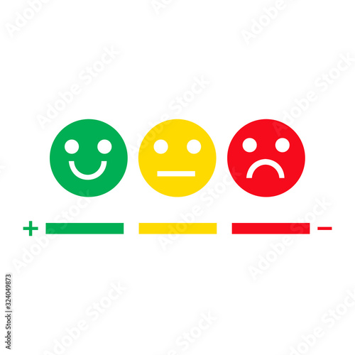 Credit indicator with mood face sad and cheerful.  Vector illustration.