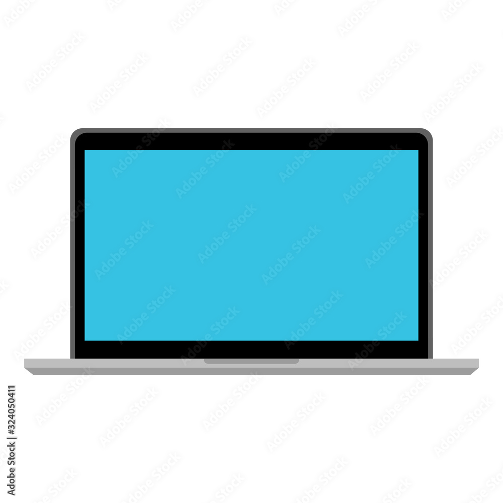 Modern laptop computer vector mockup. Vector illustration. 
