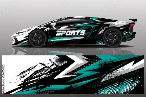 sport car decal wrap design vector