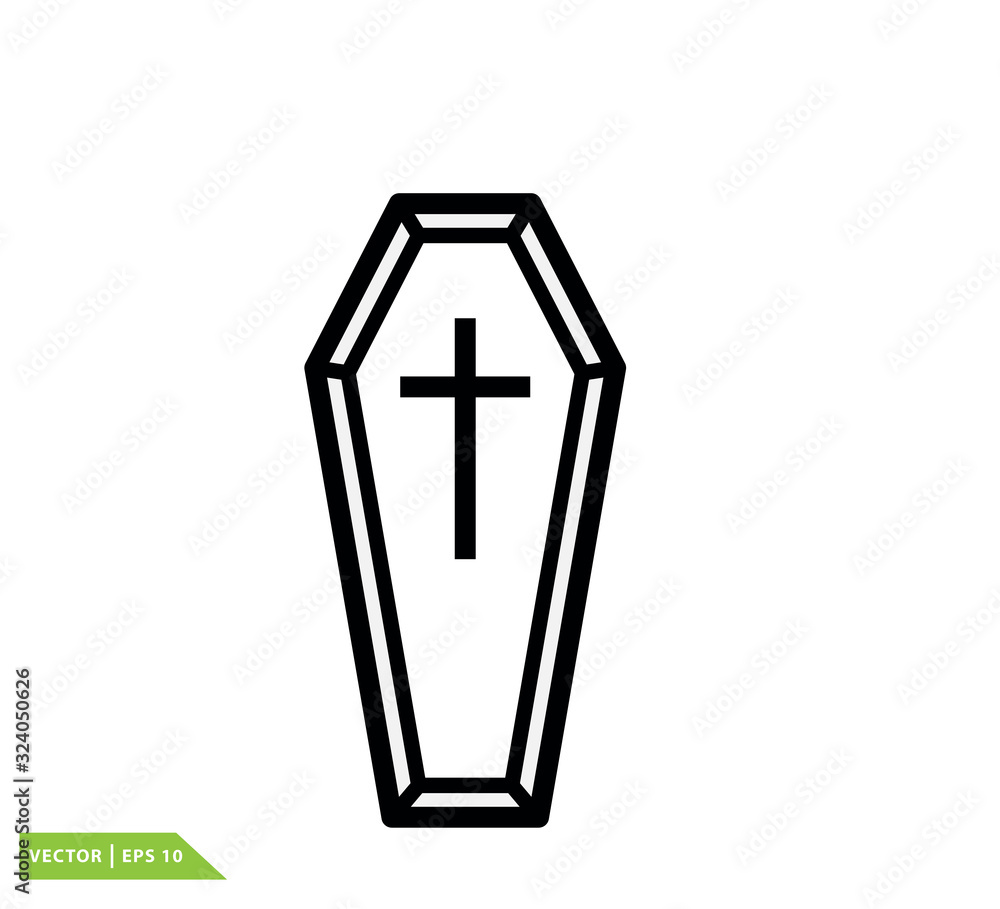 Obraz premium coffin icon vector logo design template
